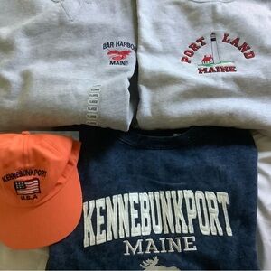 Kennebunkport Maine Men’s Sweatshirt’s- 2-Gray,1-Blue w/Cap